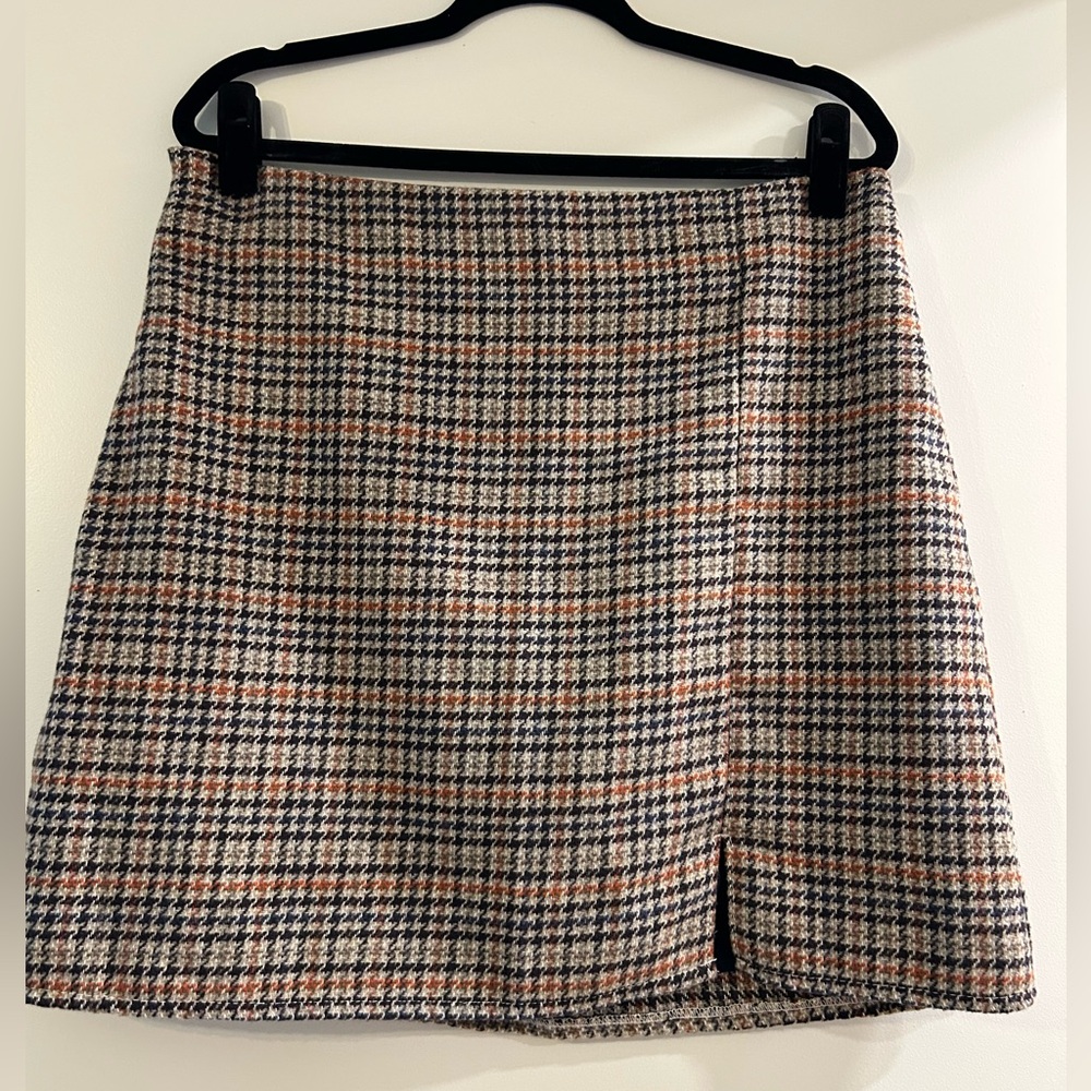 Old Navy Women's Plaid Mini Skirt - Black, White, Tan
